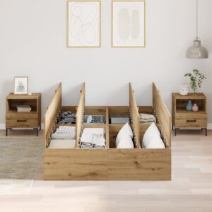 Cadru de pat cu depozitare  Artisan Oak 120x200 cm
