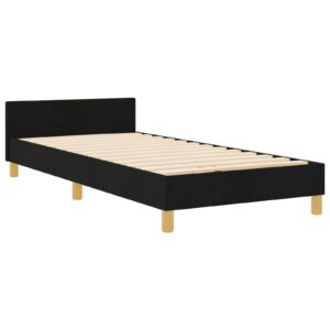 Cadru de pat din material textil negru  90x200 cm