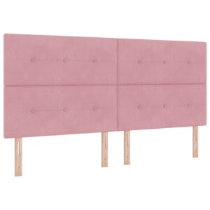 Pat cu saltea Roz 200x200 cm Catifea