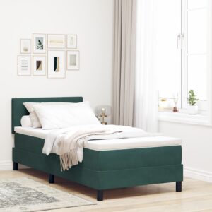 Somier cu saltea Verde închis 80x200 cm Catifea