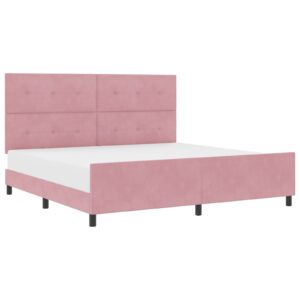 Cadru de pat Roz 200x200 cm Catifea