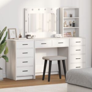 Set toaletă 3 piese  cu LED din lemn alb