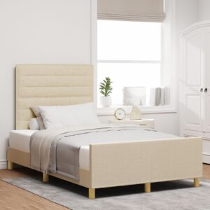 Cadru pat  Crem 120x190 cm Material textil