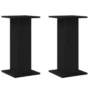 Suporturi pentru difuzoare 2 buc Negru Stejar 30x30x60 cm Lemn prelucrat