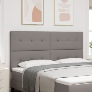Tablă de pat cu butoane capitonate Gri taupe 180 cm Textil