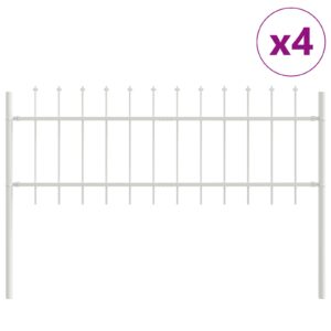 Gard  cu vârf de lance Alb 6,8x0,6 m Oțel
