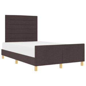 Cadru de pat , Maro închis, 120x200 cm, din material textil