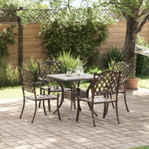 Set de dining pentru grădină , 5 piese, aluminiu turnat bronz