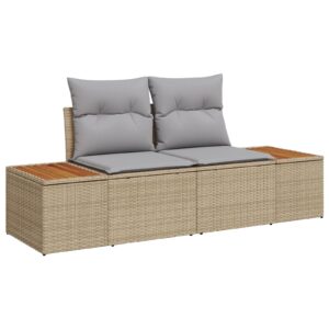 Set de canapele de grădină  Set de 8 Bej, Gri Ratan, Poliester