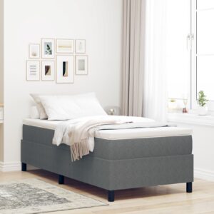 Pat cu arcuri ușoare Gri deschis 80x200 cm din țesătură de velur