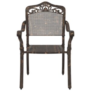 Set de grădină  cu 7 piese din aluminiu bronzat