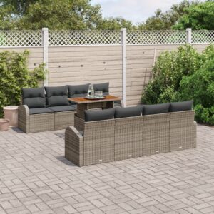 Set de Sofa pentru Grădină  7 piese Bej, Gri, Maro