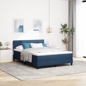 Cadru de pat  cu saltea Bleumarin Material 160 x 200 cm Pat