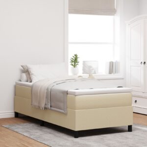 Pat Box Spring Verde Deschis Gri Single din Material Cordon