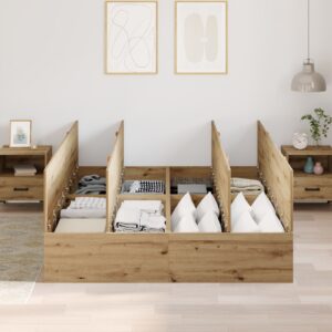 Cadru de pat cu depozitare  Artisan Oak 150x200 cm
