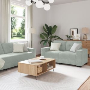 Set canapea 3 piese cu perne Catifea gri deschis