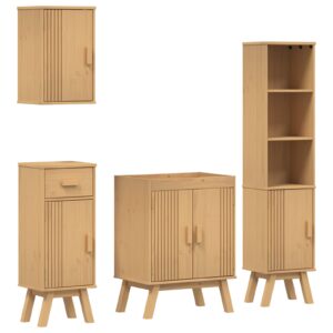 Set baie  4 piese din lemn masiv de pin