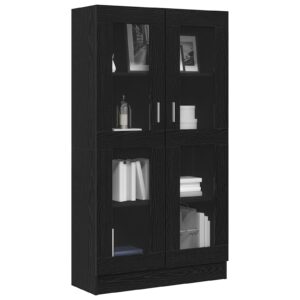 Dulap de cărți  Negru Stejar 82,5x30,5x150 cm din Lemn