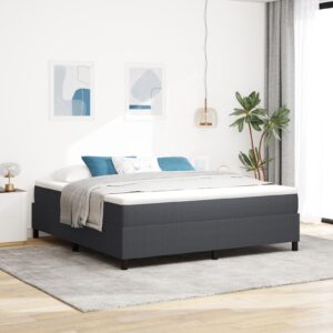 Pat Box Spring Gri Închis Super King din Pânză Cârdură