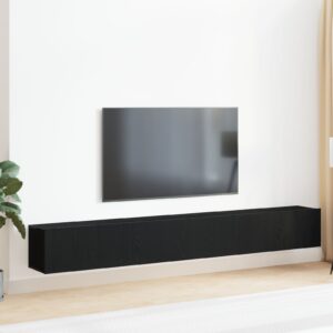 Set de cabinet TV 3 piese  negru din lemn ingineresc