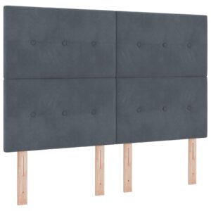Tăblii de pat LED Gri închis 72 cm Catifea