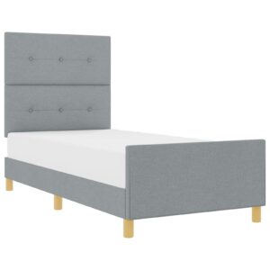 Cadru pat  gri deschis 100x200 cm textil