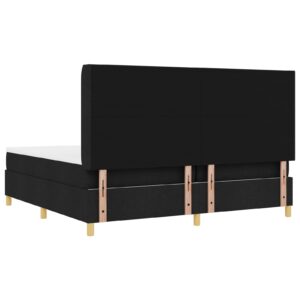 Pat Box Spring  cu Saltea Negru 200x200 cm Material