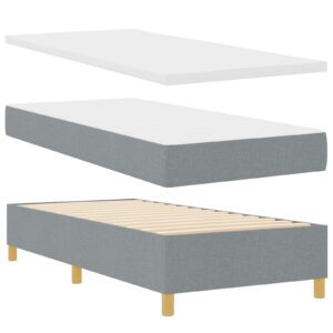 Pat cu saltea și bancă Gri deschis 90x200 cmȚesătură