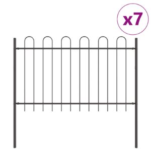 Gard cu Vârf Hoop  Gri 11,9x0,8 m din Oțel