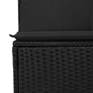 Set de sofa de grădină  Set de 7 Negru Ratan și perne din material