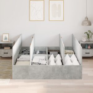 Cadru de pat cu depozitare  Gri ciment 135x190 cm