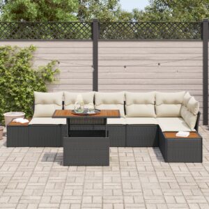 Set de sofa de grădină  Set de 7 Bej Ratan poli