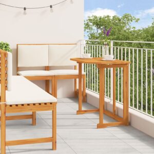 Set de dining pentru grădină 5 piese  cu perne din lemn masiv de acacia