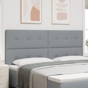 Tăblie Cu Buton Gri Deschis 200 cm Fabric
