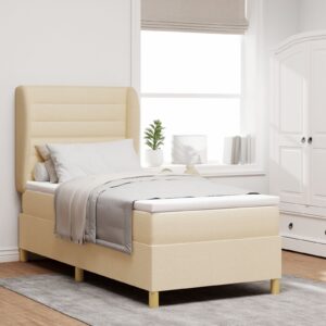 Pat cu saltea  Crem 90x190 cm Fabric