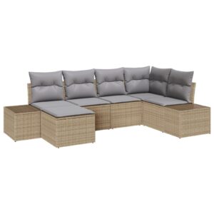 Set canapea de grădină vitaXL Set de 6 Bej și gri