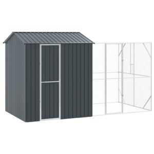 Cuști pentru păsări cu extensie antracit 210x421x247 cm Oțel