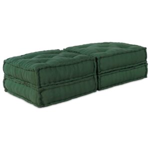 Set pouffe modulare  2 bucăți țesătură verde