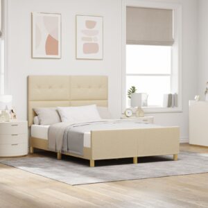 Cadru de pat crema 140x200 cm Textil de la
