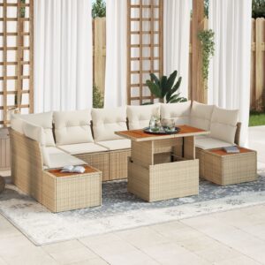 Set de Sofa pentru Grădină  Set de 8 Bej și Crem
