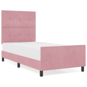 Cadru de pat din catifea roz  80x200 cm