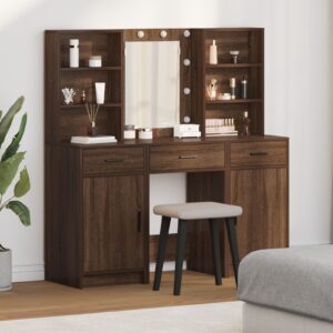 Set de toaleta 3 piese  Culoare Stejar Maro Lemn prelucrat