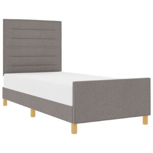 Pat  taupe 90x190 cm din material textil