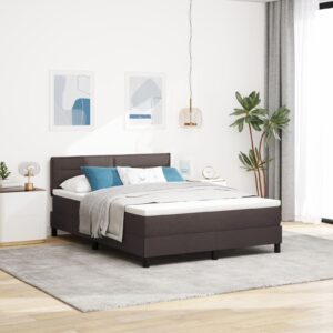 Cadru de pat  cu saltea Gri închis Material textil 160 x 200 cm