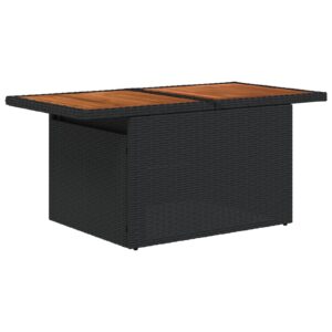 Set sofa de grădină  Set de 5 Negru Ratan, Poliester