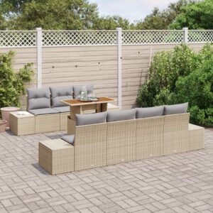 Set de canapele pentru grădină  Set de 8 Bej Ratan