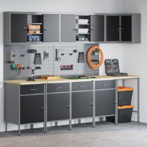 Set de birou și tablă cu cârlige , 12 piese, din MDF și metal negru