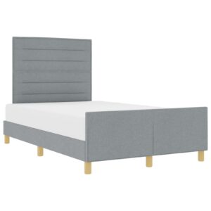 Cadru de pat Gri deschis, 140x200 cm, Textil