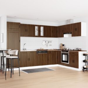Dulap de bază pentru chiuvetă ""Porto"" cu chiuvetă Nuc deschis 80x46x84,5 cm Lemn prelucrat