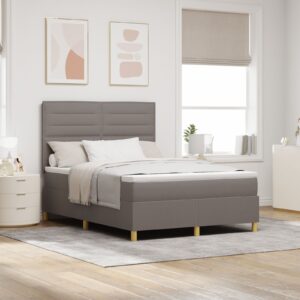 Cot cu saltea  Taupe 140x190 cm Țesătură